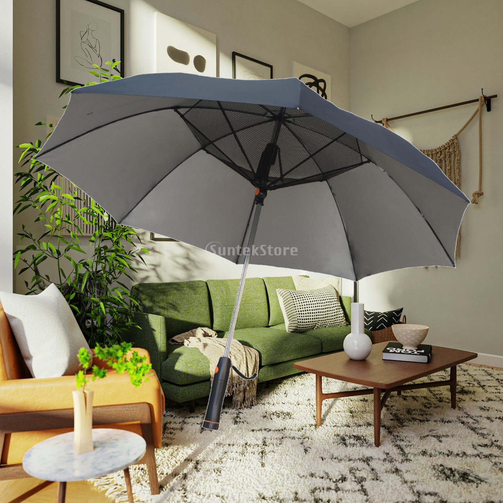 Outdoor Sports Umbrella - Parasol z wbudowanym wentylatorem, kompaktowy parasol