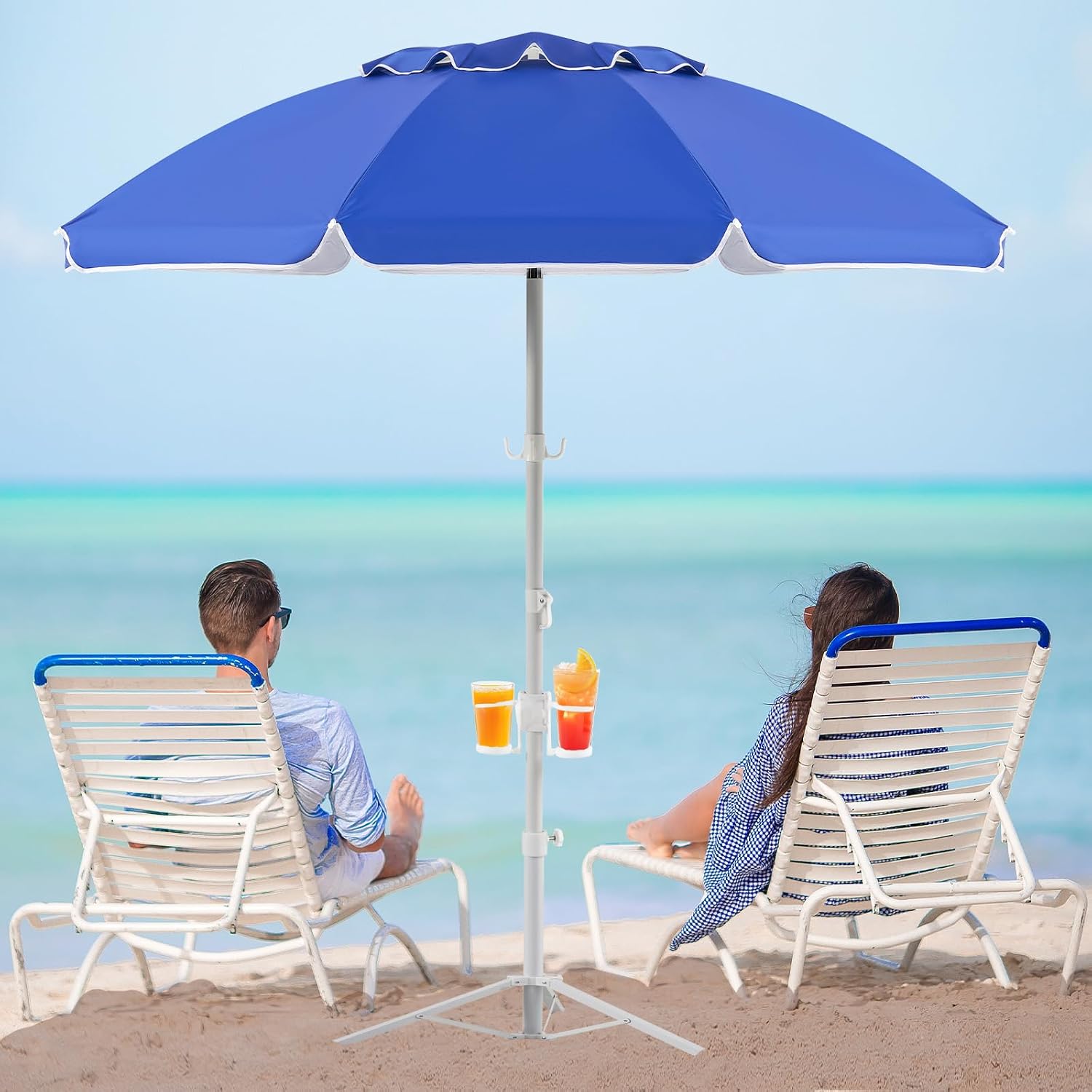 Outdoor Sports Umbrella - Parasol przenośny 2m z podstawką, składany,